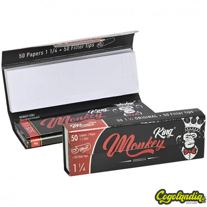 Papel ultrafino + tips 1 1/4 - Monkey King Artículos de fumador