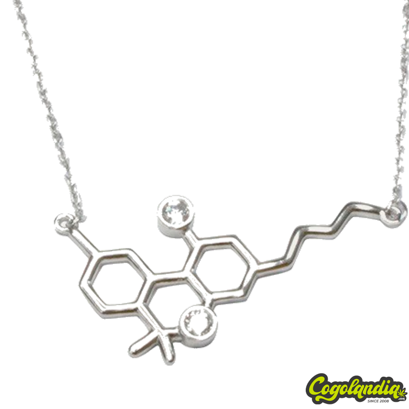 Colgante Molécula THC de Plata Parafernalia
