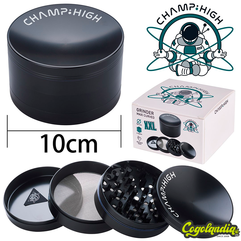 Grinder de Aluminio Maxi Curved 100mm - Champ High Grinders Grinder de Aluminio Maxi Curved 100mm - Champ High Grinders