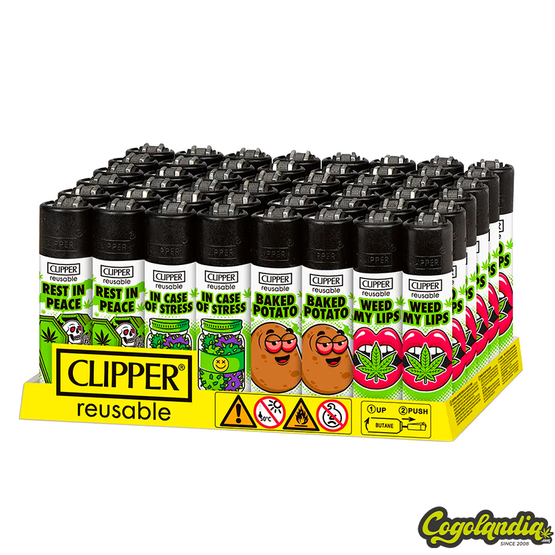 Mechero Clipper Weed Slogan