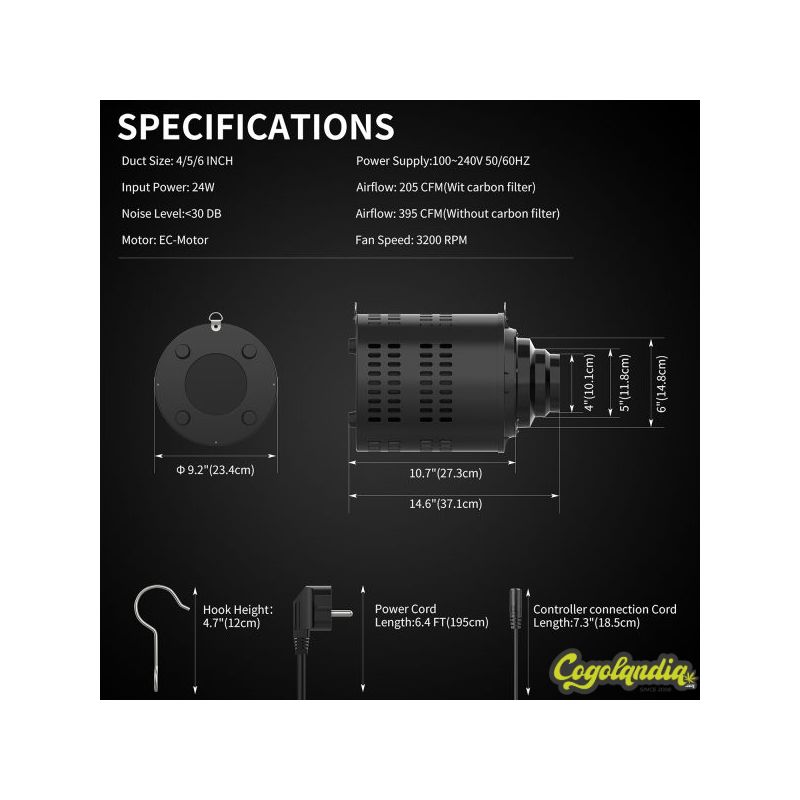 Extractor EC con filtro incorporado boca 110/125/150 - Cyclone 