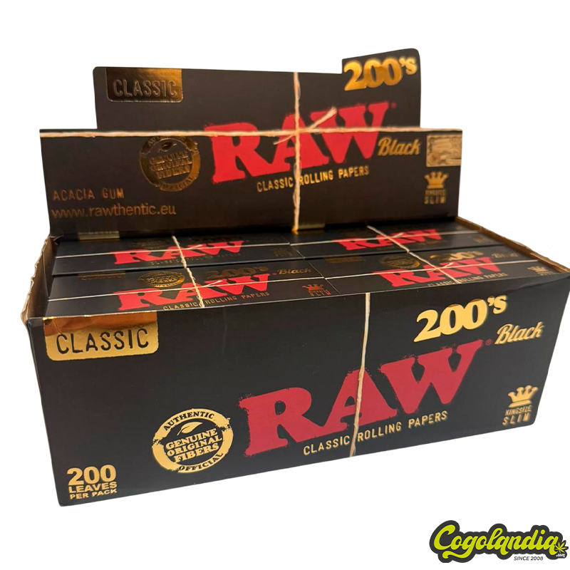 Papel Black King Size Slim 200's - Raw 