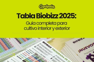 Tabla Biobizz 2025 con programa de cultivo interior y exterior — guía de fertilizantes orgánicos de Cogolandia